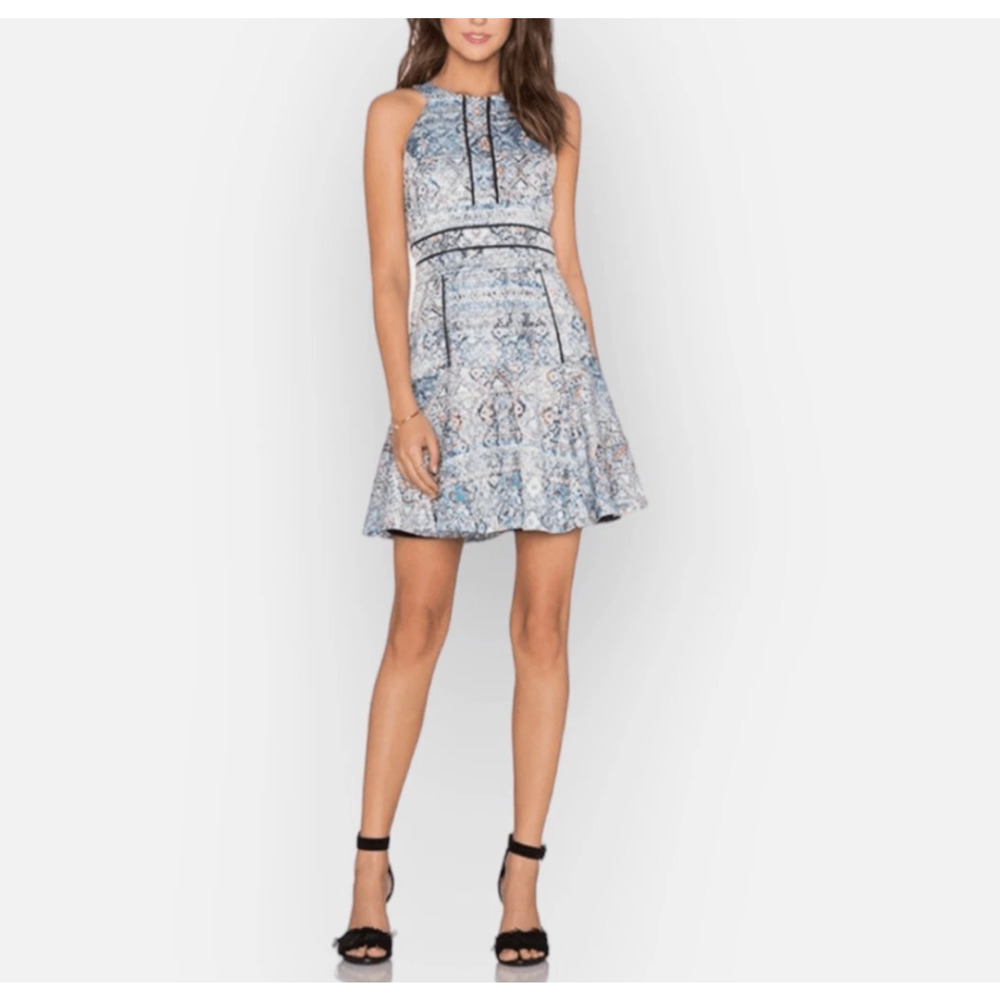 Parker Tribal Jacquard Party Brady Dress | Fit & Flare | Cut-Out Back | Size S - Picture 5 of 14